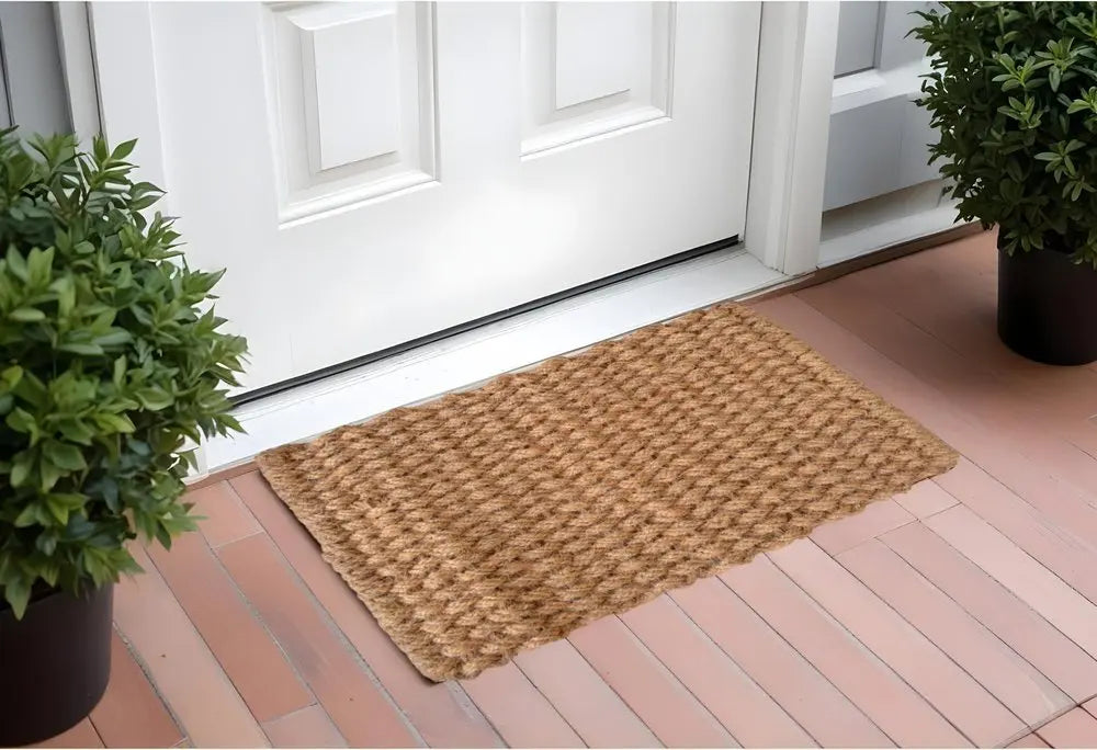 18" X 30" Brown Coir Weave Outdoor Door Mat - NOBLE HOME INTERIORS