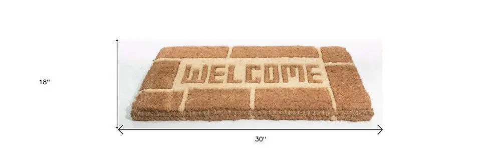 18" X 30" Brown Coir Welcome Outdoor Door Mat - NOBLE HOME INTERIORS