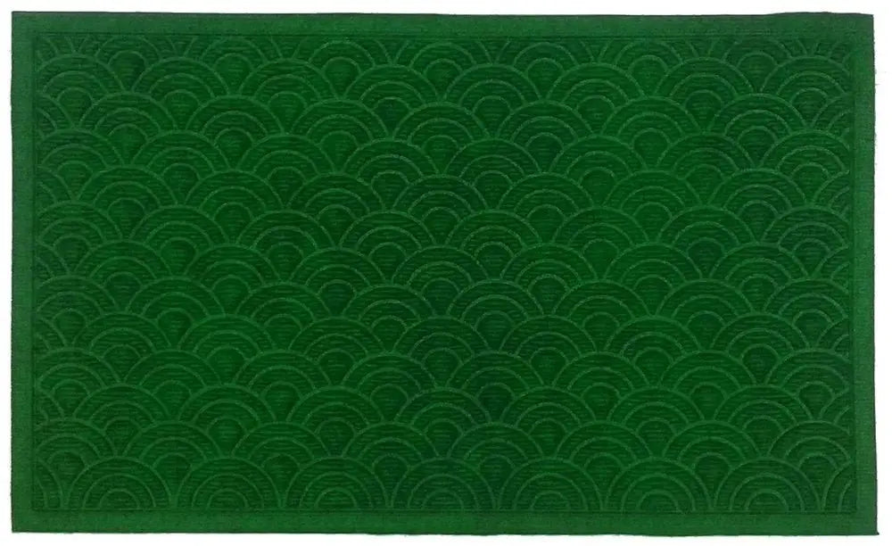 18" X 30" Green Geometric Indoor Outdoor Polypropylene Door Mat - NOBLE HOME INTERIORS