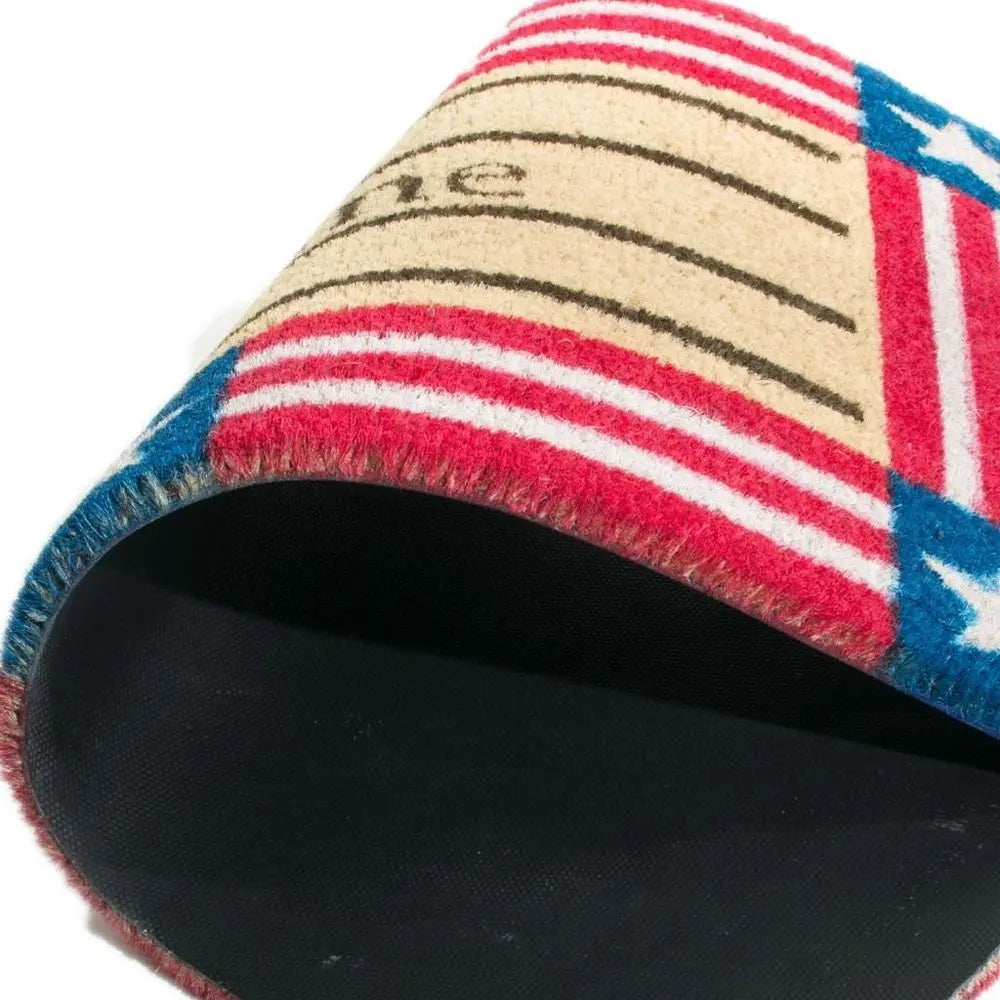 18" X 30" Red White And Blue Coir Patriotic Welcome Outdoor Door Mat - NOBLE HOME INTERIORS