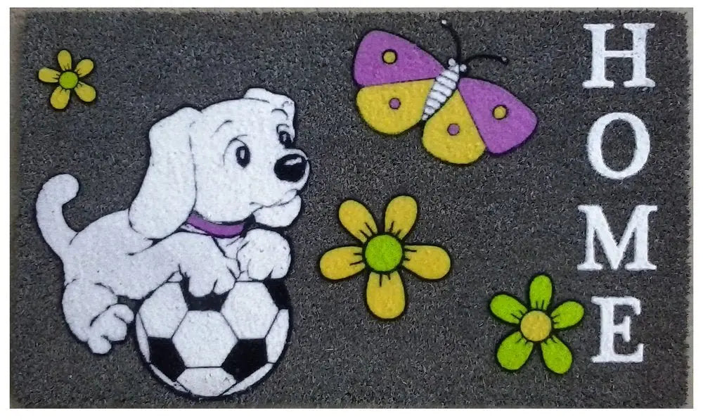 18" X 30" White Coir Dog Home Outdoor Door Mat - NOBLE HOME INTERIORS