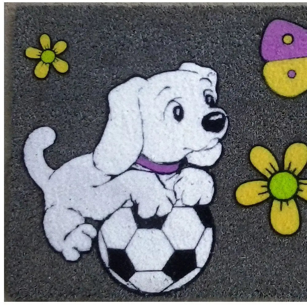 18" X 30" White Coir Dog Home Outdoor Door Mat - NOBLE HOME INTERIORS