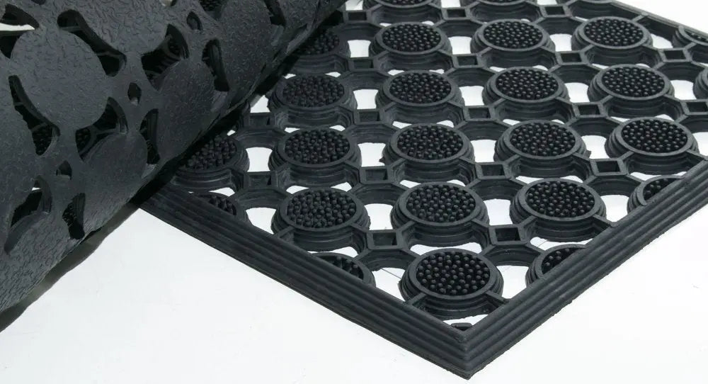 18" X 47" Black Rubber Outdoor Door Mat - NOBLE HOME INTERIORS