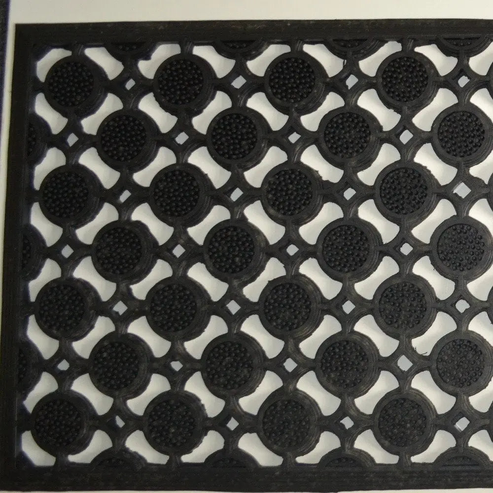 18" X 47" Black Rubber Outdoor Door Mat - NOBLE HOME INTERIORS