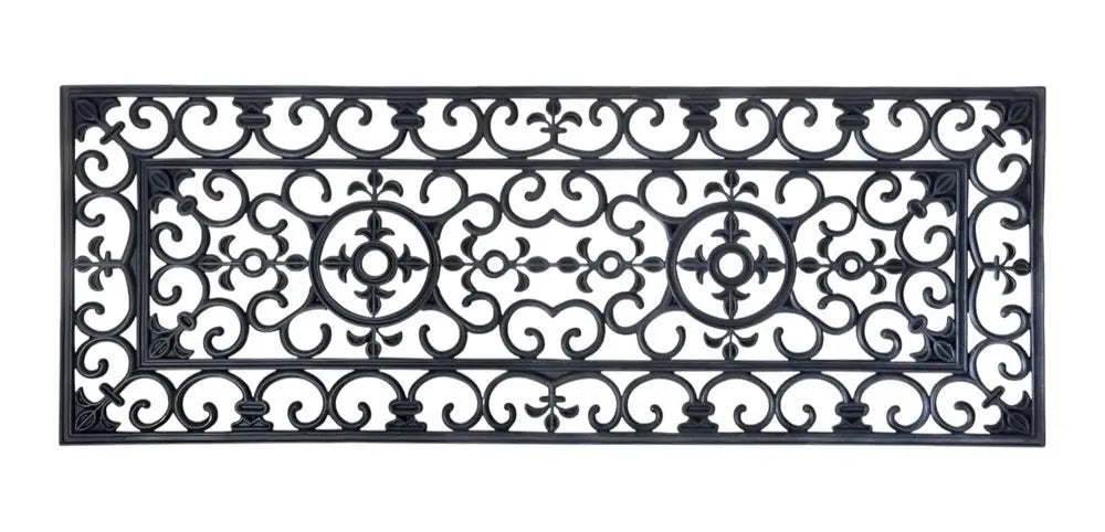 18" X 47" Black Rubber Outdoor Door Mat - NOBLE HOME INTERIORS
