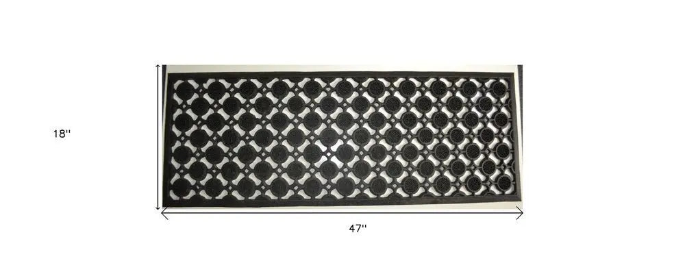 18" X 47" Black Rubber Outdoor Door Mat - NOBLE HOME INTERIORS