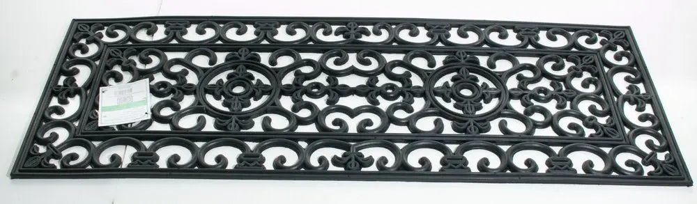18" X 47" Black Rubber Outdoor Door Mat - NOBLE HOME INTERIORS