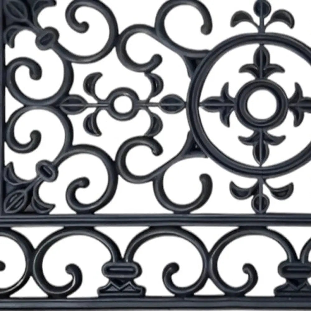 18" X 47" Black Rubber Outdoor Door Mat - NOBLE HOME INTERIORS