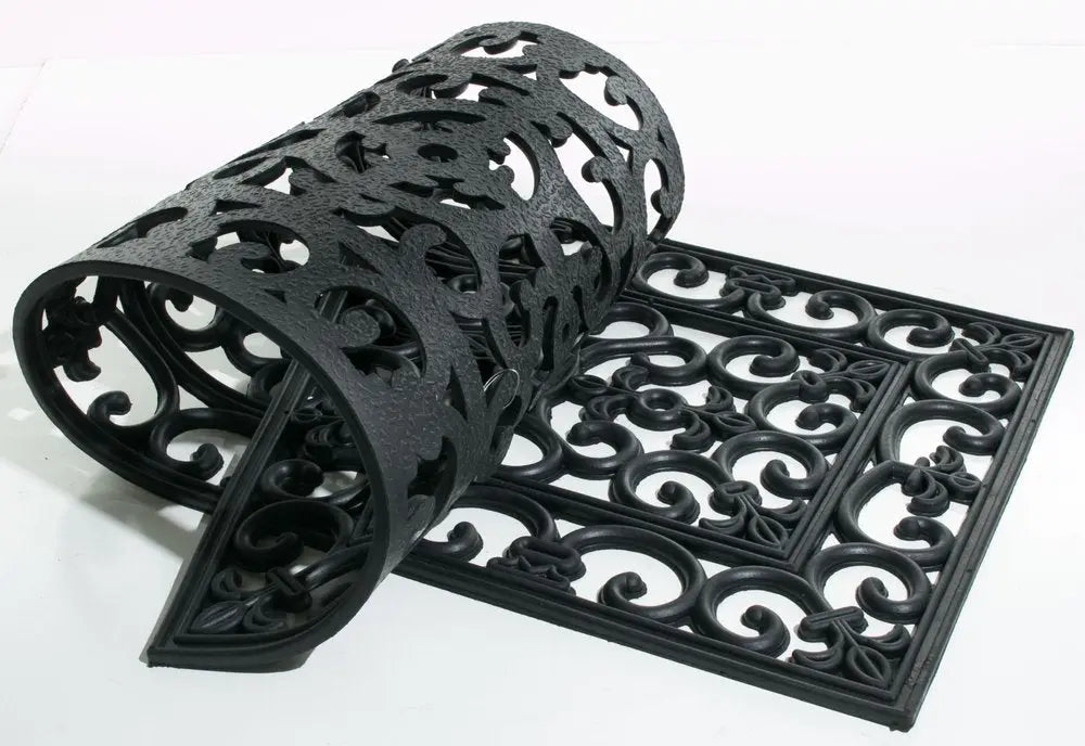 18" X 47" Black Rubber Outdoor Door Mat - NOBLE HOME INTERIORS