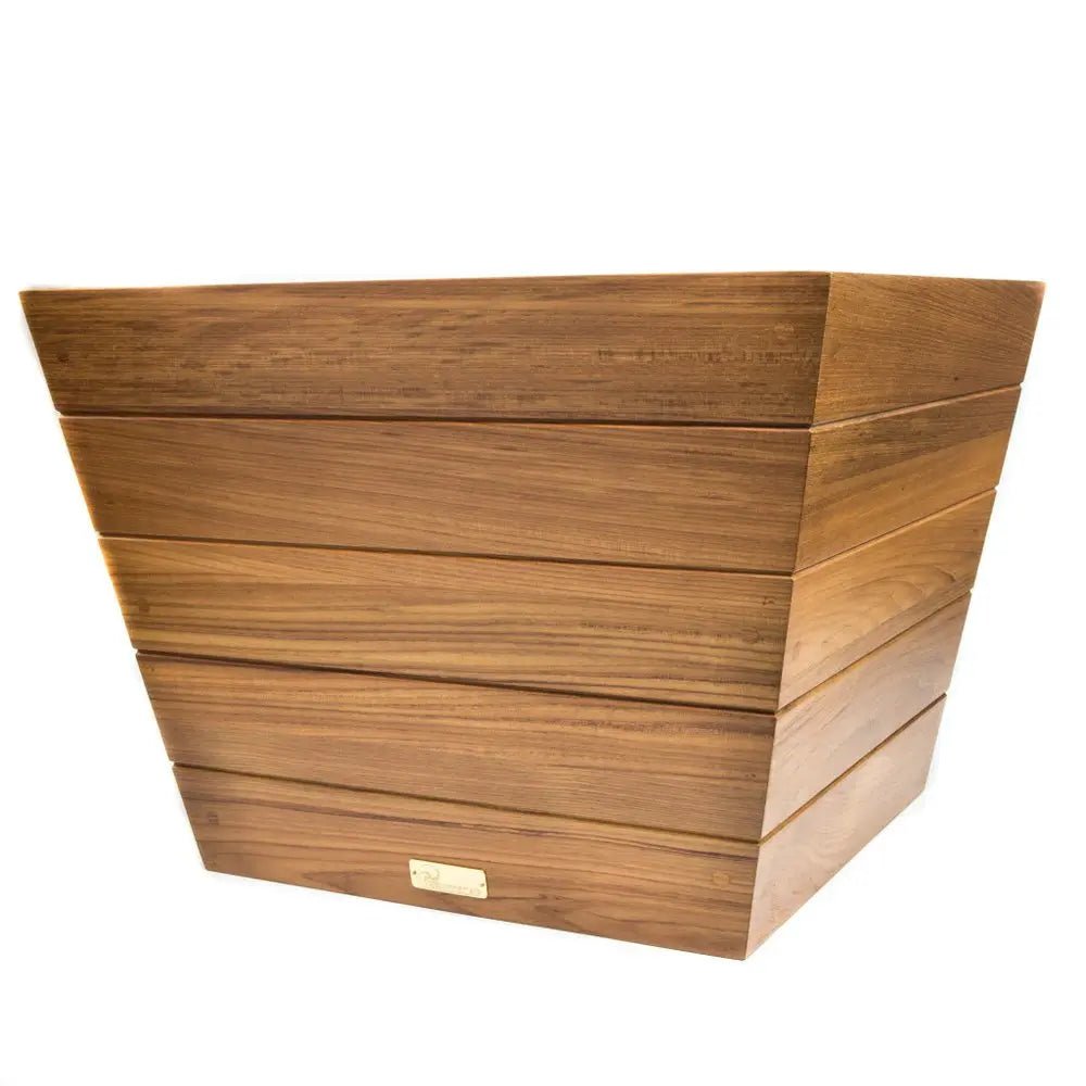 19" Brown Wood Indoor Outdoor Square Planter Box - NOBLE HOME INTERIORS