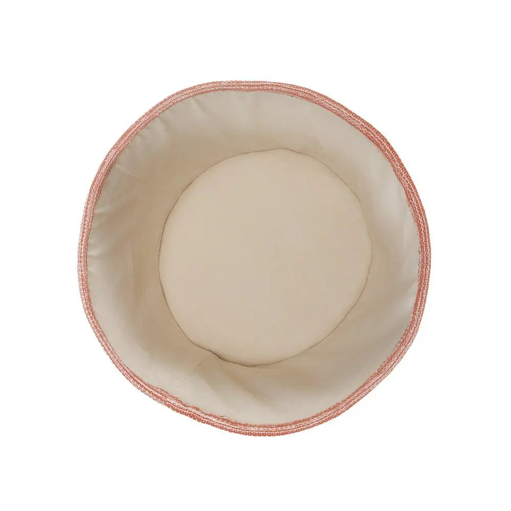 19" Pink Fabric Basket - NOBLE HOME INTERIORS