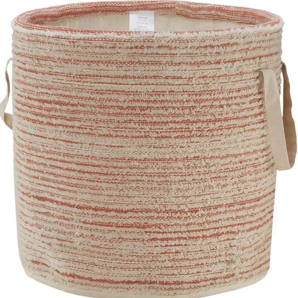 19" Pink Fabric Basket - NOBLE HOME INTERIORS