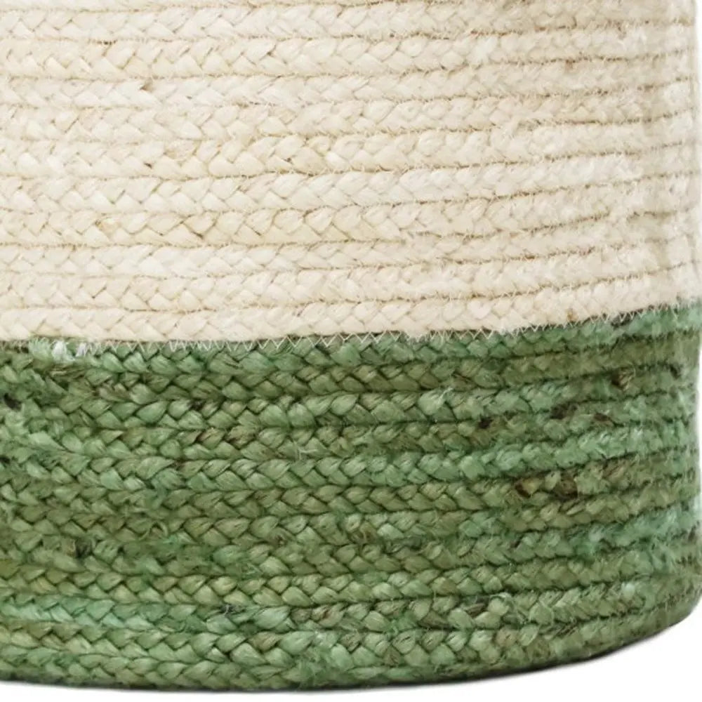 19" White Jute Basket - NOBLE HOME INTERIORS