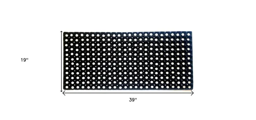 19" X 39" Black Rubber Outdoor Door Mat - NOBLE HOME INTERIORS