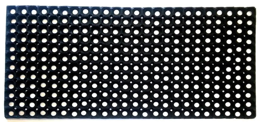 19" X 39" Black Rubber Outdoor Door Mat - NOBLE HOME INTERIORS