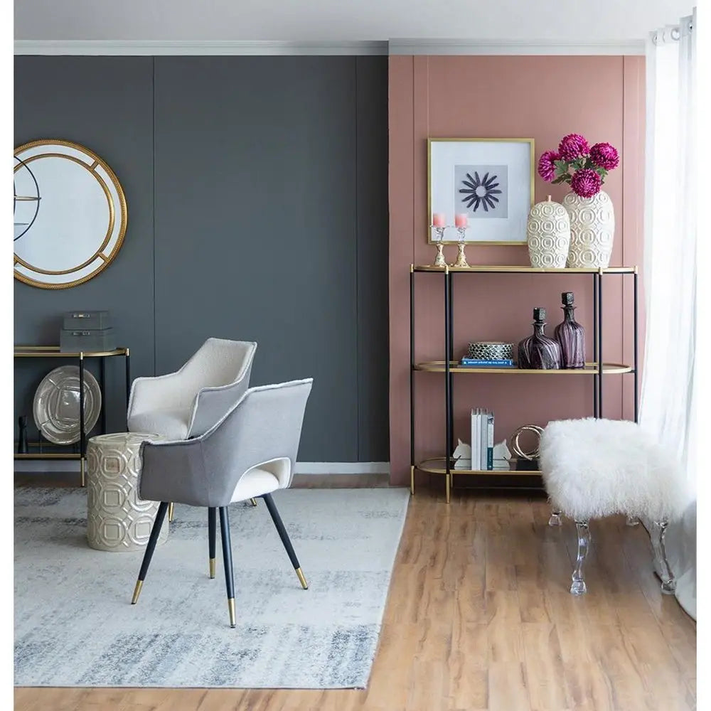 20" Ivory Geometric Bud Ceramic Table Vase - NOBLE HOME INTERIORS