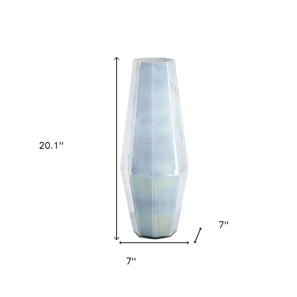 20" Opal Cylinder Glass Table Vase - NOBLE HOME INTERIORS
