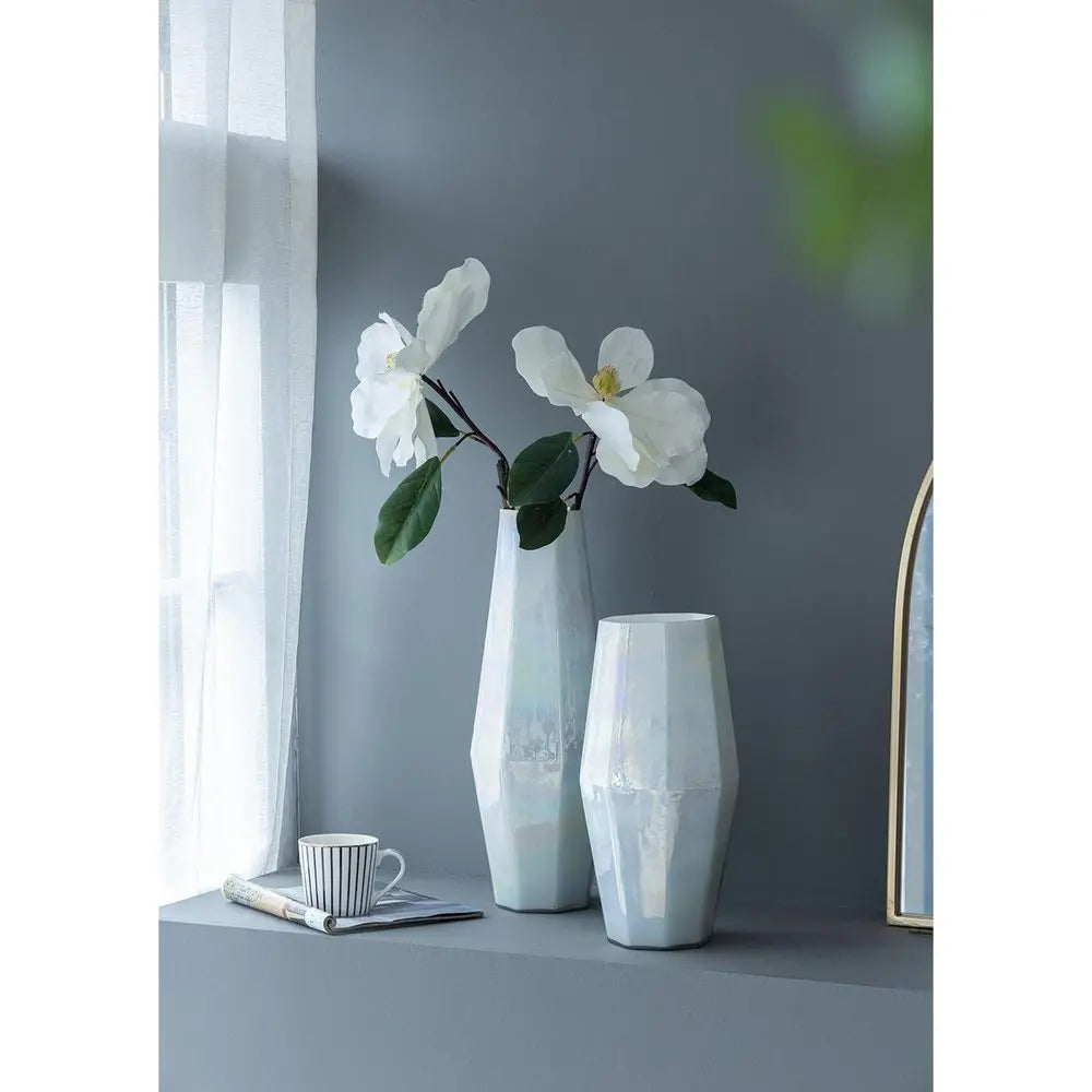 20" Opal Cylinder Glass Table Vase - NOBLE HOME INTERIORS