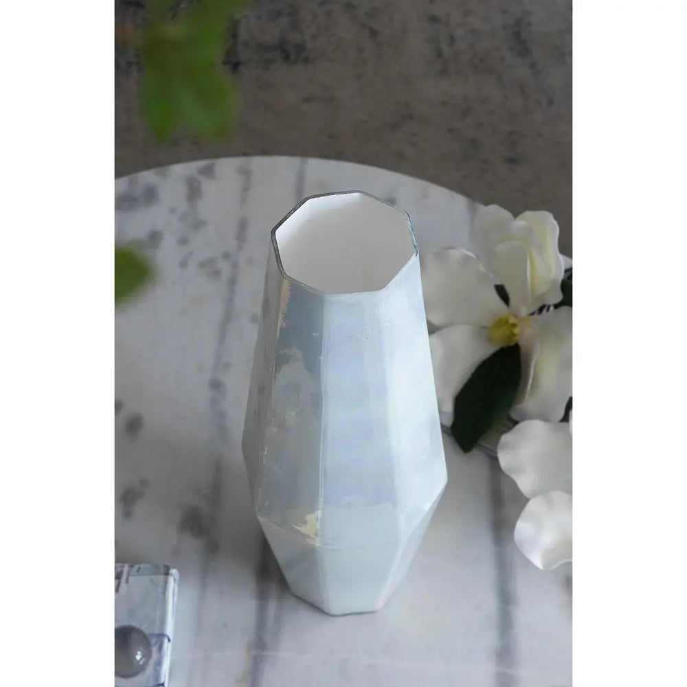 20" Opal Cylinder Glass Table Vase - NOBLE HOME INTERIORS