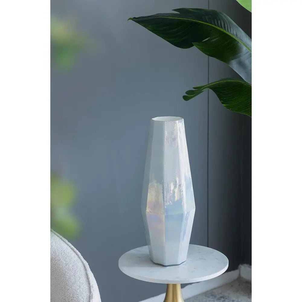 20" Opal Cylinder Glass Table Vase - NOBLE HOME INTERIORS