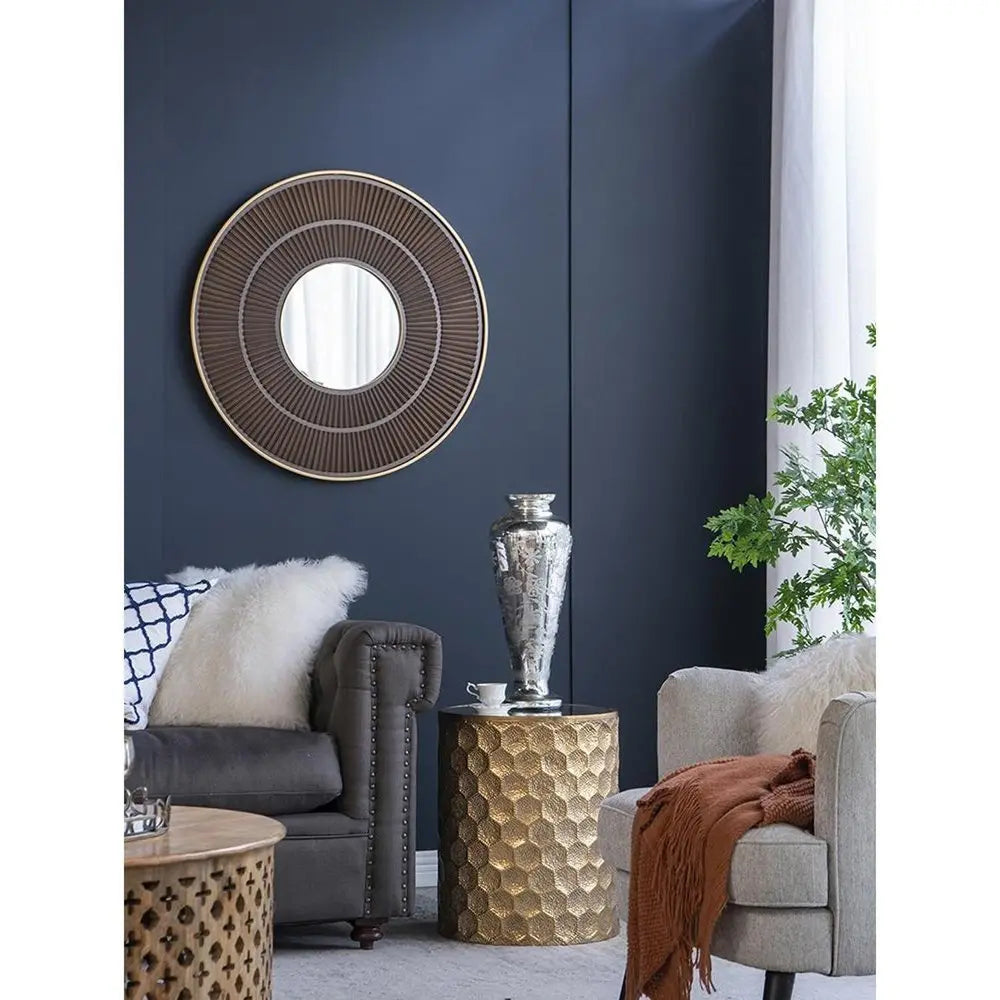 20" Silver Floral Round Glass Table Vase - NOBLE HOME INTERIORS