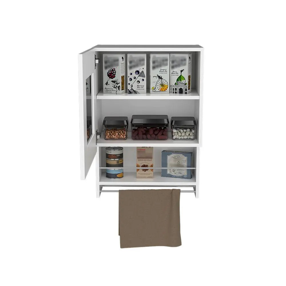 20" White Wall mounted Accent Cabinet With One Shelf - NOVA HOME FURNITURE