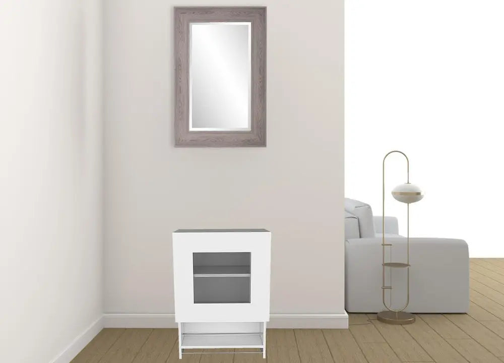 20" White Wall mounted Accent Cabinet With One Shelf - NOVA HOME FURNITURE