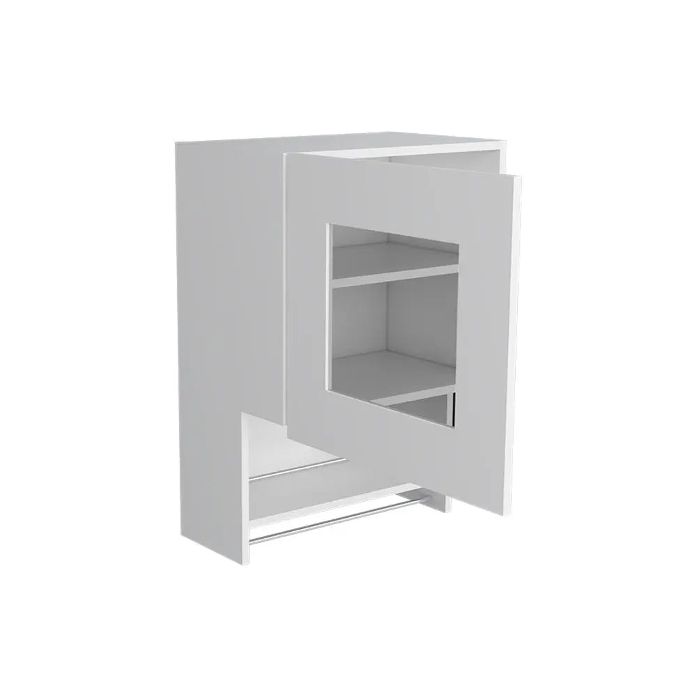 20" White Wall mounted Accent Cabinet With One Shelf - NOVA HOME FURNITURE