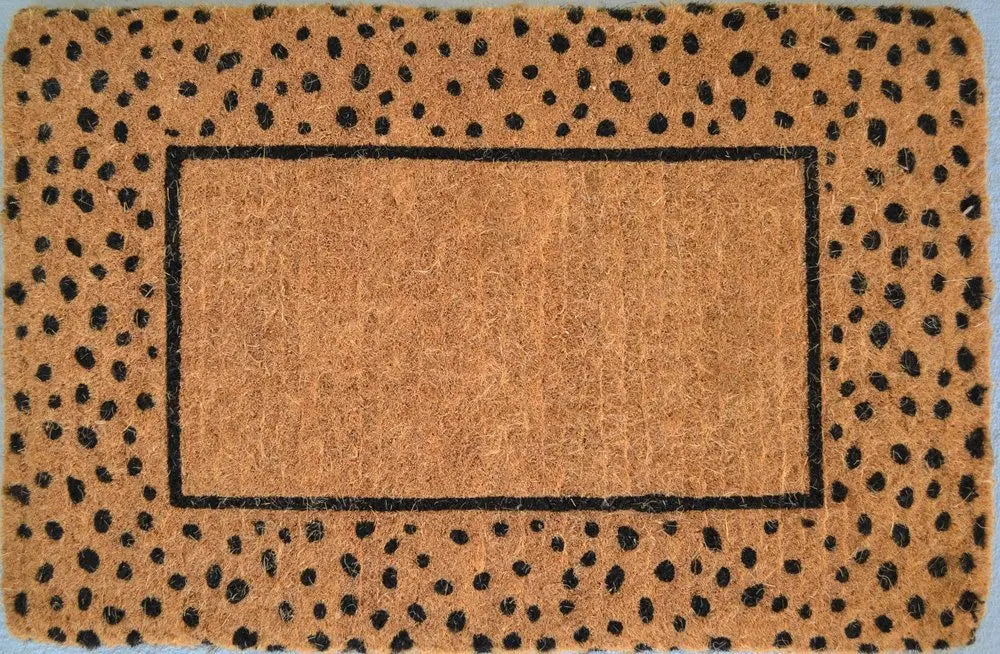 20" X 30" Brown and Black Coir Animal Print Outdoor Door Mat - NOBLE HOME INTERIORS