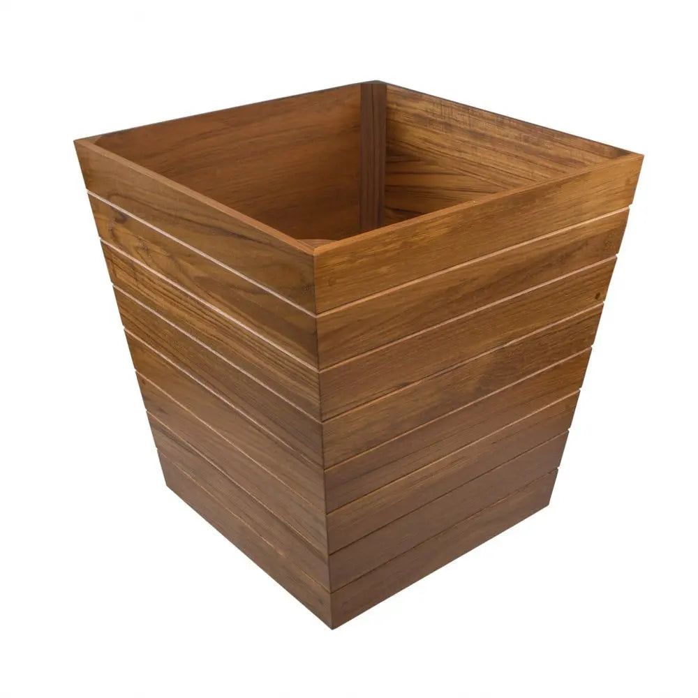 21" Brown Solid Wood Indoor Outdoor Square Planter Box - NOBLE HOME INTERIORS