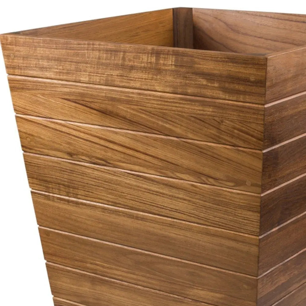21" Brown Solid Wood Indoor Outdoor Square Planter Box - NOBLE HOME INTERIORS