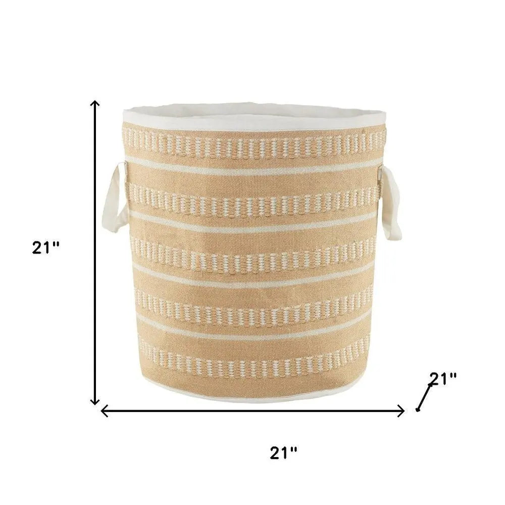 21" Pink Fabric Basket - NOBLE HOME INTERIORS