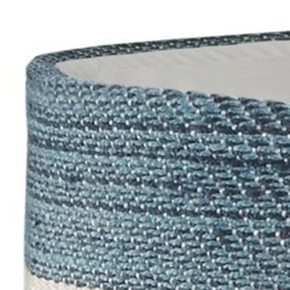 21" White Fabric Basket - NOBLE HOME INTERIORS