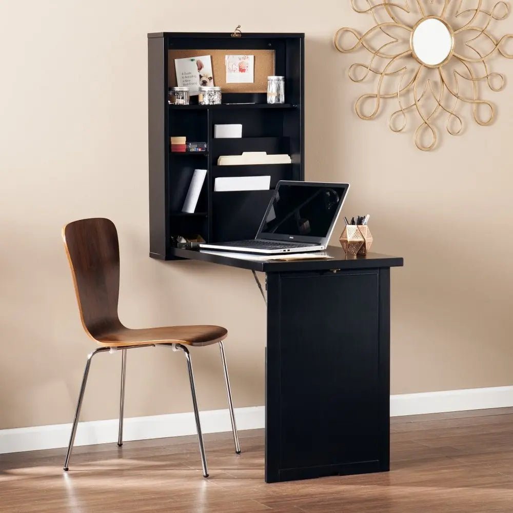 22" Black Secretary Desk - NOBLE HOME INTERIORS