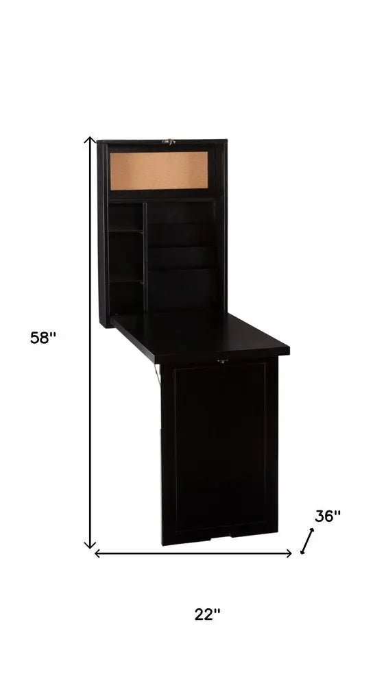 22" Black Secretary Desk - NOBLE HOME INTERIORS