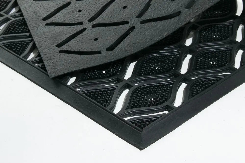 22" X 36" Black Rubber Outdoor Door Mat - NOBLE HOME INTERIORS