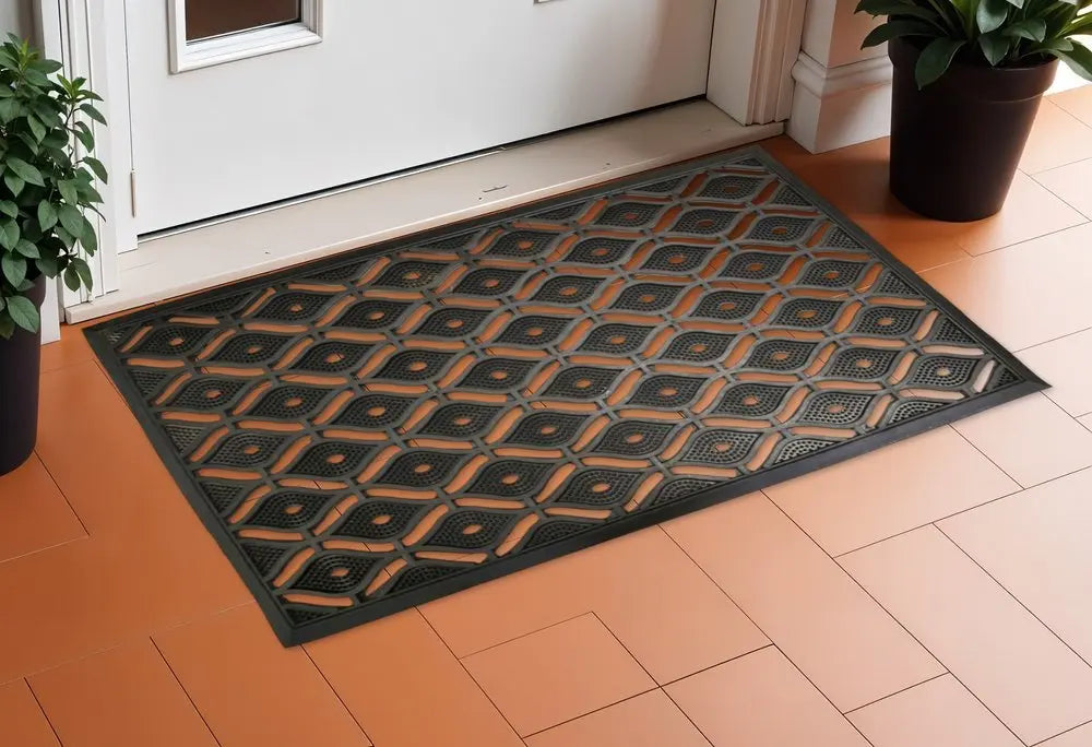 22" X 36" Black Rubber Outdoor Door Mat - NOBLE HOME INTERIORS