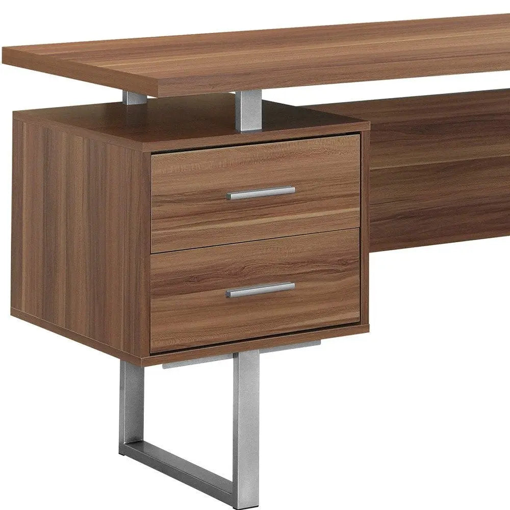24" Black and Silver Computer Desk With Three Drawers - NOBLE HOME INTERIORS
