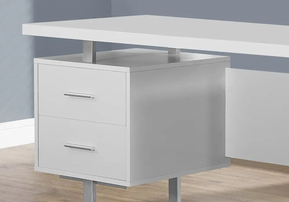 24" Black and Silver Computer Desk With Three Drawers - NOBLE HOME INTERIORS