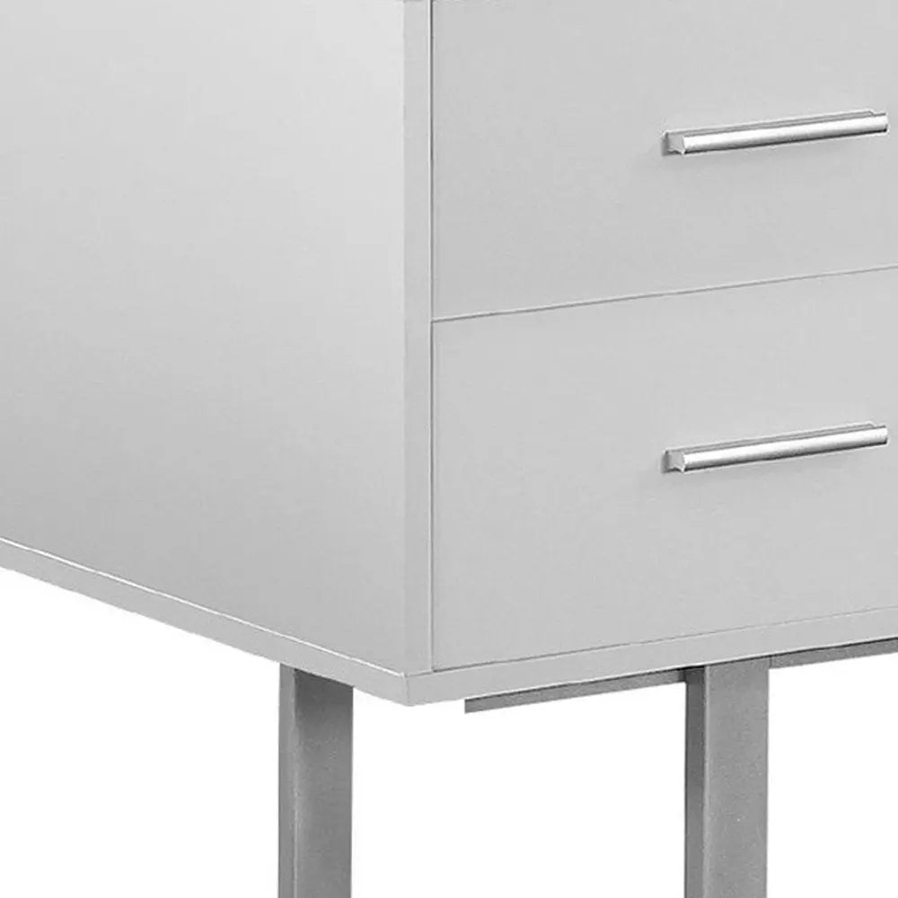 24" Black and Silver Computer Desk With Three Drawers - NOBLE HOME INTERIORS