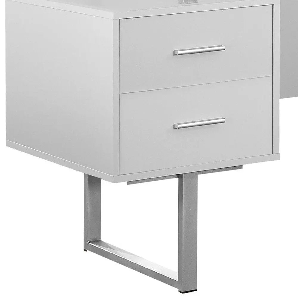 24" Black and Silver Computer Desk With Three Drawers - NOBLE HOME INTERIORS