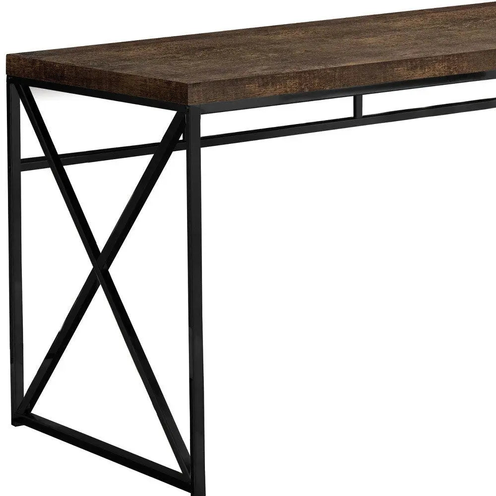 24" Brown and Black Computer Desk - NOBLE HOME INTERIORS
