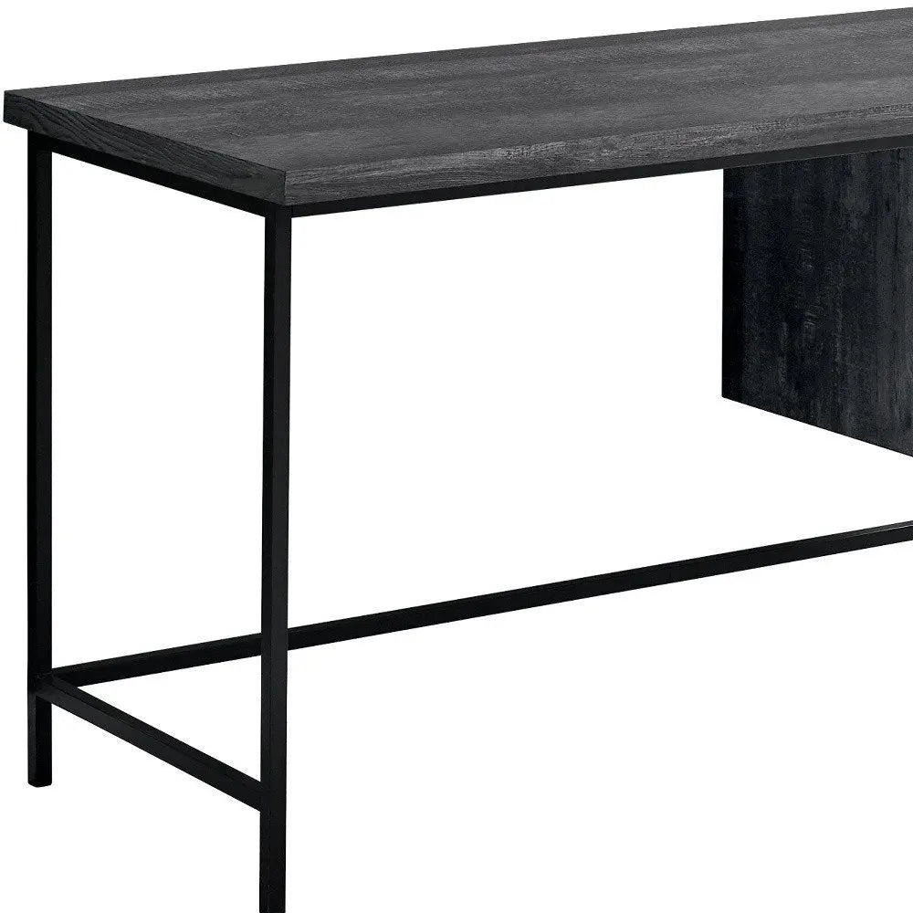 24" Brown and Black Computer Desk With Three Drawers - NOBLE HOME INTERIORS
