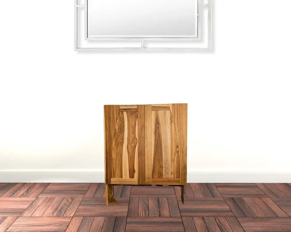 24" Brown Solid Wood Frame Wall Mounted Accent Cabinet - NOVA HOME FURNITURE