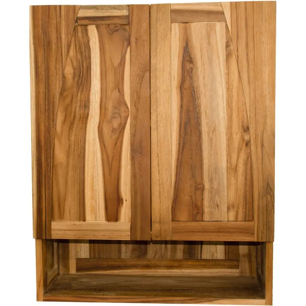 24" Brown Solid Wood Frame Wall Mounted Accent Cabinet - NOVA HOME FURNITURE