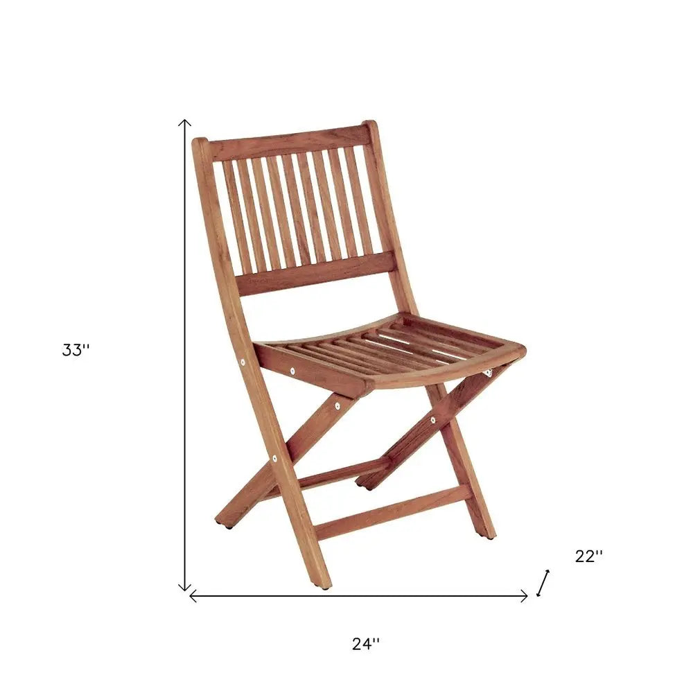 24" Brown Solid Wood Indoor Outdoor Deck Chair - NOBLE HOME INTERIORS