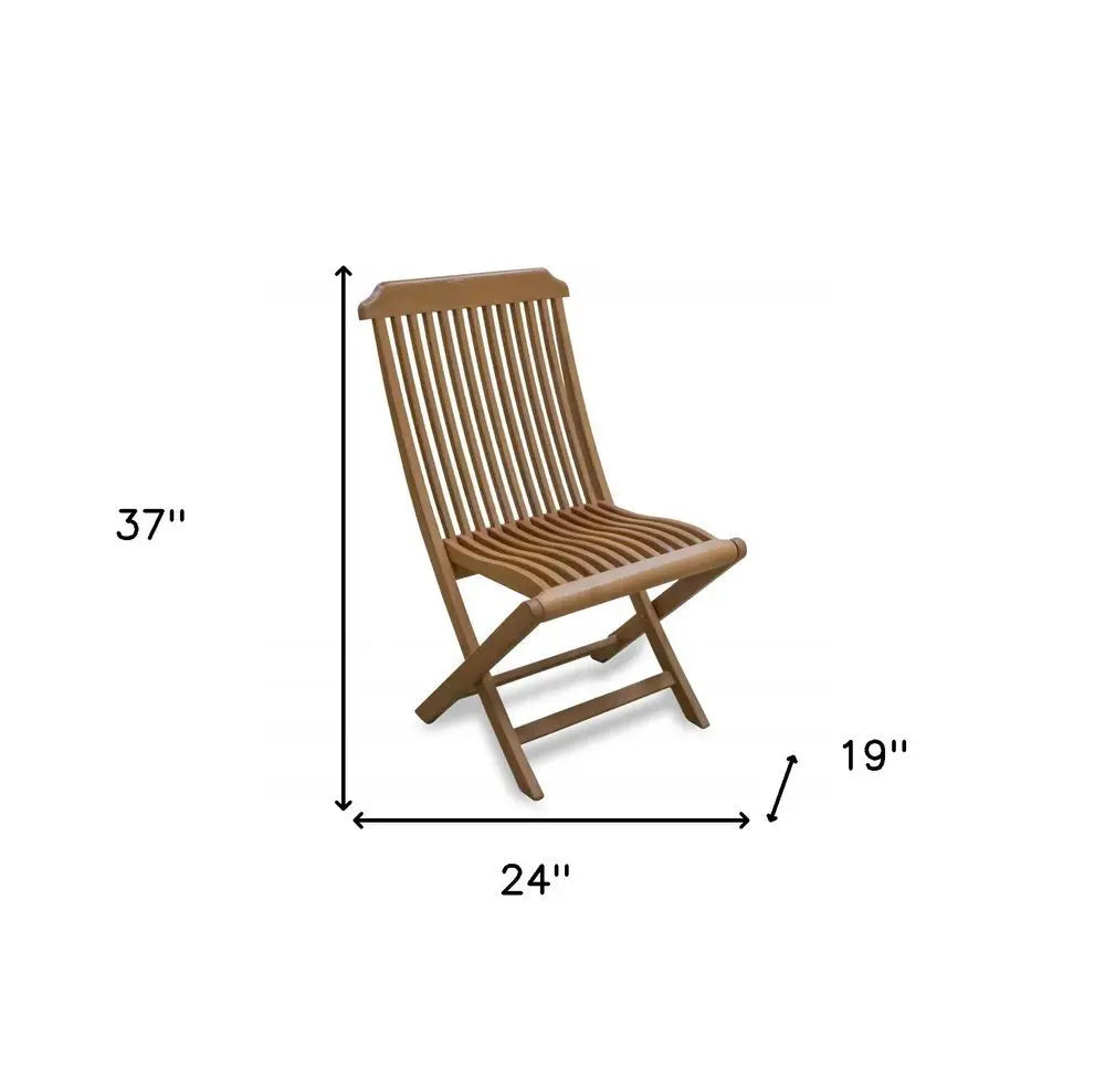 24" Brown Solid Wood Indoor Outdoor Deck Chair - NOBLE HOME INTERIORS