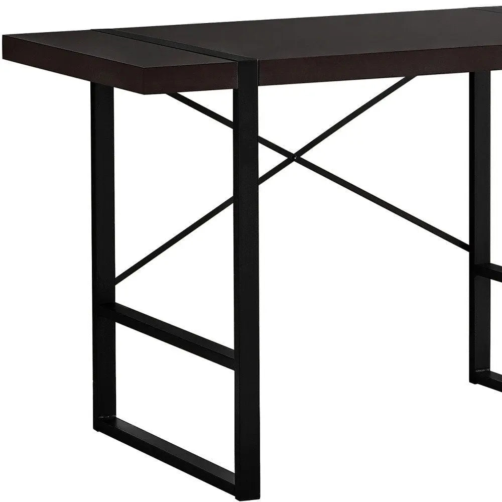 24" Dark Brown and Black Computer Desk - NOBLE HOME INTERIORS