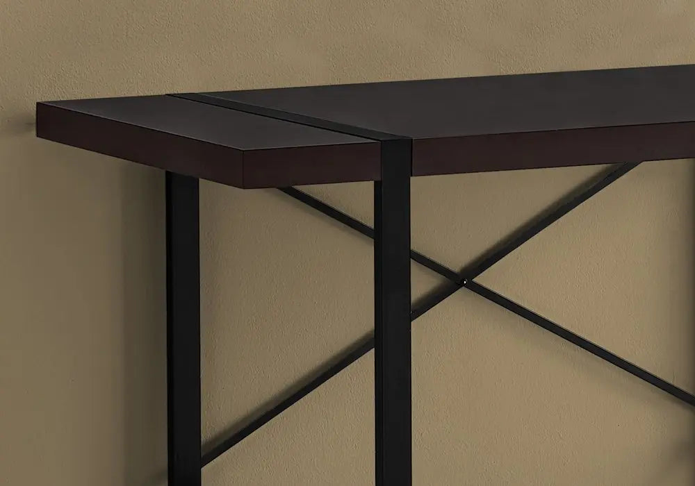 24" Dark Brown and Black Computer Desk - NOBLE HOME INTERIORS
