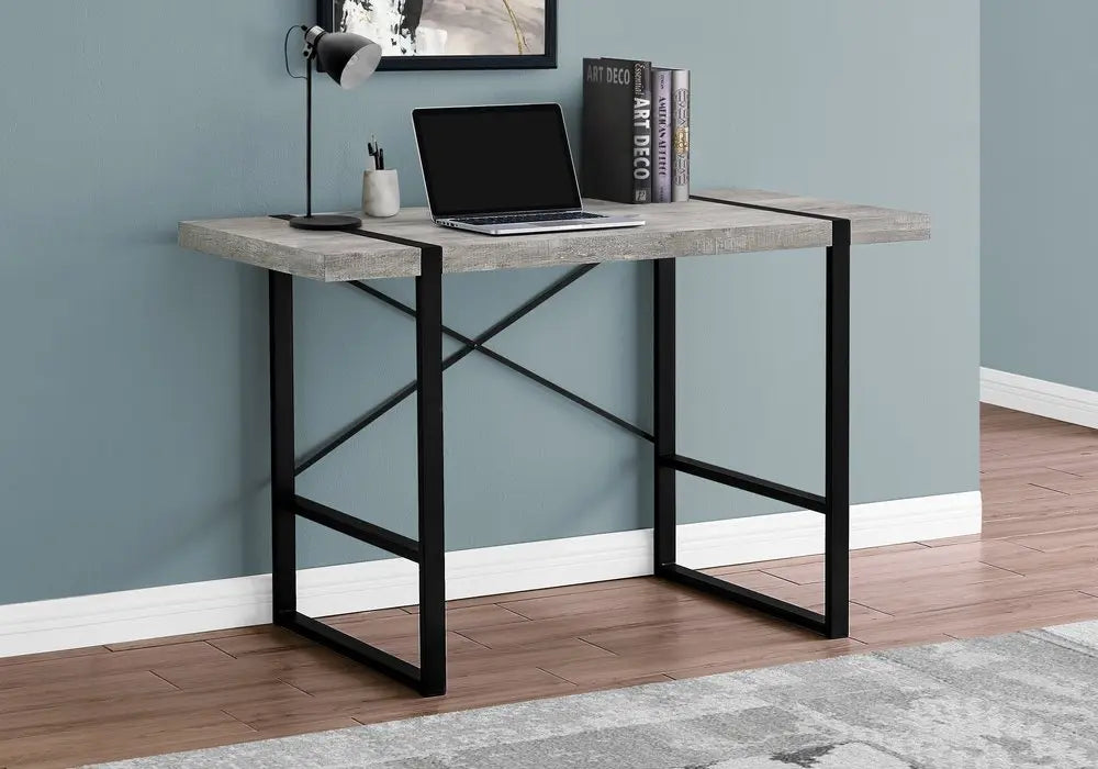 24" Gray and Black Computer Desk - NOBLE HOME INTERIORS
